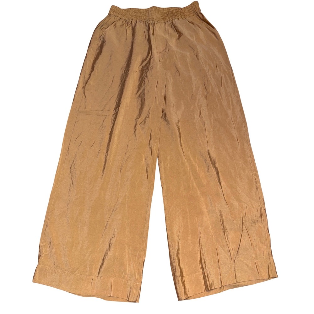 For The Republic Women Tan Wide Leg Cropped Pants, Size M